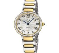 GV2 Rome Brillante Women's Diamond Swiss Quaratz IPYG 2-Tone Watch Silver
