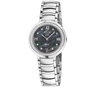 GV2 Women's Amalfi, Swiss Quartz Watch, Black MOP Dial, 316L Stainless Steel, & Sapphire Crystal in Silver