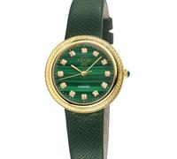 GV2 Women's Arezzo Diamond Malachite Dial Genuine Green Leather Watch GV2 Green One Size