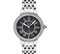 Astor II Black Dial Stainless Steel Swiss Quartz Diamond Watch GV2 Silver One Size