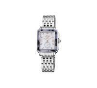 Bari Tortoise, Swiss Quartz Watch, Black MOP Dial, 316L Stainless Steel, and Sapphire Crystal GV2 Silver One Size