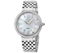 GV2 Women's Genoa White MOP Dial, Stainless Steel Diamond Swiss Quartz Watch in Silver GV2 Silver One Size