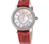GV2 Women's Marsala, Swiss Quartz Watch, White MOP Dial, Genuine Hand Made Italian Leather, & Sapphire Crystal in Red GV2 Red One Size