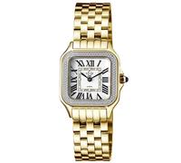 GV2 Women's Milan Diamond-Set Luxury Watch with Swiss Quartz Movement, 27.5 MM, IP Yellow Gold Bracelet, Sapphire Crystal