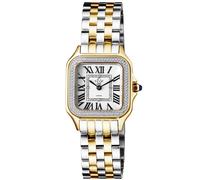 GV2 Women's Milan Diamond-Set Luxury Watch with Swiss Quartz Movement, Two-Tone IP Yellow Gold & Stainless Steel Bracelet, 27.5 MM, Sapphire Crystal GV2 Gold One Size
