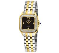 GV2 Women's Milan Swiss Quartz Diamond Two toned Black Onyx Dial Watch