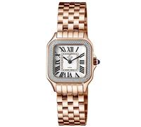 GV2 Women's Milan Swiss Quartz White Dial 27.5 MM Rose Gold 316L Stainless Steel Sapphire Crystal Diamond Watch