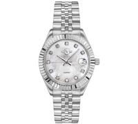 Naples Swiss Quartz Diamonds Silver Dial Steel Watch GV2 Silver One Size