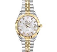 GV2 Women's Naples 18 Diamond-Set Luxury Swiss Quartz Movement, Two-Tone IP Yellow Gold & Stainless Steel Bracelet, Sapphire Crystal