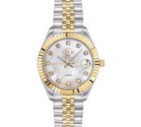 Naples 18 Diamond-Set Luxury Watch with Swiss Quartz Movement, Two-Tone IP Yellow Gold and Stainless Steel Bracelet, Sapphire Crystal, Fluted Bezel GV2 Multi One Size
