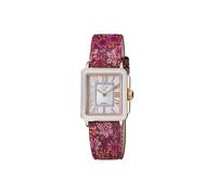GV2 Women's Padova Floral, Swiss Quartz Watch, White Dial, Genuine Hand Made Italian Leather, & Sapphire Crystal in Red GV2 Red One Size