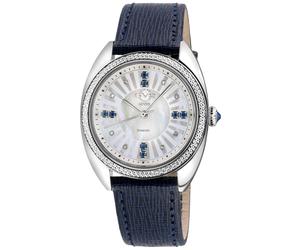 GV2 Women's Palermo Diamond 13101 Genuine Blue Handmade Leather Swiss Quartz Watch GV2 Blue One Size