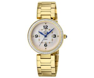 GV2 Women's Piemonte, Swiss Quartz Watch, White Dial, 316L Stainless Steel, & Sapphire Crystal in Gold