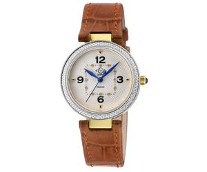 GV2 Women's Piemonte, Swiss Quartz Watch, White Dial, Italian Leather, & Sapphire Crystal in Light Brown GV2 Light Brown One Size