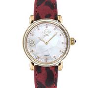 GV2 Women's Ravenna MOP Dial 12602 Leather Swiss Quartz Watch in Burgundy