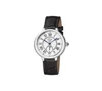 GV2 Women's Rome Silver Dial Stainless Steel 12200 Swiss Quartz Watch in Black