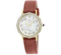 Gv2 Spello Ii Ip Gold Case, White Mop Dial, Blue Handmade Italian Leather Strap Blue One Size
