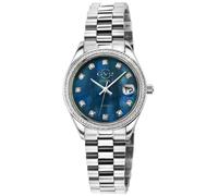 GV2 Women's Turin, Swiss Quartz Watch, Blue MOP Dial & Sapphire Crystal in Silver