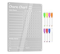Gvblkq Acrylic Magnetic Chore Chart, 1050 g Erasable Weekly and Daily Planner Board for Kids Teens and Adults, 30.4 x 22.8 cm Reusable Routine Organiser for Responsibilities Rewards and Task Tracking