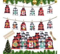 Gvblkq Christmas Advent Bags | Glowing Reusable Christmas 2025 - Empty Party Favor Drawstring Bags - for Family Friends Candy Toys Snacks Party Favors Wedding Birthday