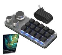 Gvblkq Copy And Paste Keyboard, 15 Key Mechanical Programmable Macro Keypad, Handed Shortcut Controller, Perfect For Editing, Coding, Streaming, Compatible With PC, Laptop, Computer