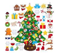 Gvblkq DIY Felt Christmas Tree for Kids | Winter Holiday Craft Activity with String Lights | DIY Felt Christmas Tree Set with Ornaments for Kids | for Classroom Living Room Parties Outdoor
