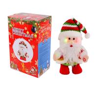 Gvblkq Electric Santa, Animated Dancing Figure, Battery Operated Holiday Toy, Plays Christmas Music, Fun Indoor Decoration for Kids, Moving Arms and Legs, Seasonal Home Decor, 12 Inch Size