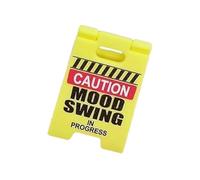 Gvblkq Funny Desk Hazard Caution Sign, Small Novelty Caution Warning Sign Printed, Quirky Street Signs Gag Decor, Prank Decorations for Desk Home Bedroom Living Room