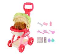 Gvblkq Kids Pet Cart Toy, Dog Carrier With Songs Induction Sound, Cute Pet Stroller Simulation, Early Teaching Pet Stroller, Educational Fun Pretend Play Role-playing Games Ages 3+ Boys Girls