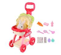 Gvblkq Kids Pet Cart Toy, Dog Carrier With Songs Induction Sound, Cute Pet Stroller Simulation, Early Teaching Pet Stroller, Educational Fun Pretend Play Role-playing Games Ages 3+ Boys Girls