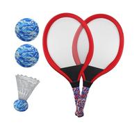 Gvblkq Kids Tennis Racket | Tennis Badminton Rackets Outdoor Toy,1 Pair Beginners Teens Interactive Equipment with Ball for Primary School Kindergarten Beach Playground