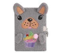 Gvblkq Lockable Secret Notebook, Cute Plush Dog Journal, Lock And Key Journal For Girls, Cute Plush Diary Secret Diary, Writing Journal Lined Pages Diary Notebook For Girls With Lock And Keys