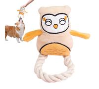 Gvblkq Owl Plush Dog Toy, Soft Squeaky Pet Toys with Durable Chew Rope, Plush Interactive and Brain-Stimulating Toy for Small, Medium, and Large Dogs Breeds, Fun and Engaging Design, 15x20cm