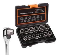 Gvblkq Screw Extractor Set,Metal Socket with 3/8 Inch Adapter - Bolt Extractor Lug Removal Tool,for Rusted Round Broken Bolts Removal Woodworking Automotive Motorcycles Appliances Garage Men Dad