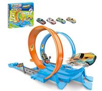 Gvblkq Toy Car Track Set, Construction Truck Playset With 360 Degree Track, Creative Vehicle Racing Game For Toddler Birthday Easter Party Travel Home Outdoor Fun, 10.08x9.84x1.97 In