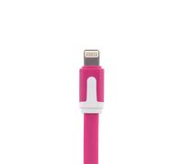 Gvc 1 Metre Strong Tangle Free Flat Micro Usb Cable For Sync & Charge, Hot Pink