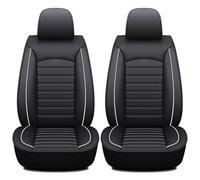 GVCIUSM 2 pcs Car seat covers, for Fiat Ducato 2010-2025 Leather Car Front Seat Covers With storage pocket Waterproof Non-Slip Dirt-resistant,B Black White