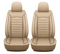 GVCIUSM 2 pcs Car seat covers, for Fiat Ducato 2010-2025 Leather Car Front Seat Covers With storage pocket Waterproof Non-Slip Dirt-resistant,E Beige