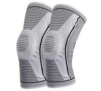 GVCXCSGE Men Women Knee Brace Compression Knee Sleeves with Patella Gel Pad & Side Stabilizers Knee Compression Sleeve Knee Braces for Knee Pain (Gray,Large)
