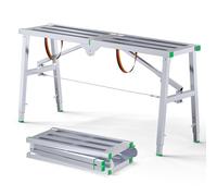 Gvdeirn Adjustable Work Platform, Maximum Load 500 Kg (120 cm), Aluminium Folding Hop Up Work Platform, Heavy Scaffolding Platform For Home, Workshop, Garage And Construction Site