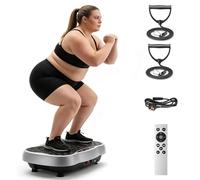 Gvdeirn Fitness Vibration Plate Exercise Machine,50*32cm,120 Speed Adjustable with 150kg Max Load,Platform for Lymphatic Drainage,with Bluetooth & Resistance Bands For Whole Body Workout Weight Loss