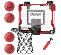 Gvdeirn Kids Mini Basketball Hoop, Indoor Basketball Hoop, Wall Mounted Door Basketball Hoop with 4 Balls, 2 Nets, 1 Scoreboard, Backboard and Air Pump, for Boys Girls Gifts