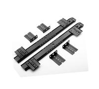 GVDrawer Brackets Sliding Keyboard Drawer Tray Hardware Heavy Duty 305/355/405/455 mm Slides Metal Drawer Keyboard Slides Mounting Accessories Ideal for Under Desk Kitchen Cabinet Drawer (Black)