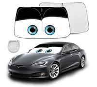 Gven for Tesla Model 3 Sunshade for Tesla Model Y Windshield Sunshade 2016-2024 Car Shade Front Window Shade Double Layer Blocks UV Rays Sun Visor Protector 100% Cover