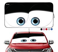 Gven Windshield Shade, Car Sun Shade for Front Windshield Funny Car Eyes Sunshades Sun Visor Protector Blocks UV Rays Foldable 210T Keep Your Vehicle Cool (Eyes-Black, Large)