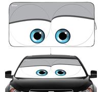 Gven Windshield Shade, Car Sun Shade for Front Windshield Funny Car Eyes Sunshades Sun Visor Protector Blocks UV Rays Foldable 210T Keep Your Vehicle Cool (Eyes-Grey, Large)