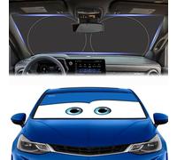 Gven Windshield Sun Shade, 2024 Car Sun Shade for Front Windshield Funny Car Eyes Sunshades Sun Visor Protector Blocks UV Rays Foldable 210T Keep Your Vehicle Cool