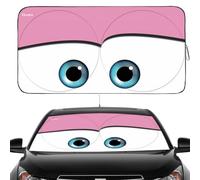 Gven Windshield Sun Shade, Car Sun Shade for Front Windshield Funny Car Eyes Sunshades Sun Visor Protector Blocks UV Rays Foldable 210T Keep Your Vehicle Cool (Eyes-Pink, Standard)