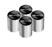 GVFKMNX 4 Pcs Tyre Valve Caps Set,for BYD Atto 3 Yuan Plus Han Tang EV F3 E6 Song Qin Pro G3 I3 Leak Proof Dust Seal Corrosion Resistant Leak-Proof Screw-On Easy Grip Car Accessories,Silver
