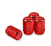 GVFKMNX 4 Pcs Tyre Valve Caps Set,for BYD Atto 3 Yuan Plus Han Tang EV F3 E6 Song Qin Pro G3 I3 Leak Proof Dust Seal Corrosion Resistant Leak-Proof Screw-On Easy Grip Car Accessories,Red